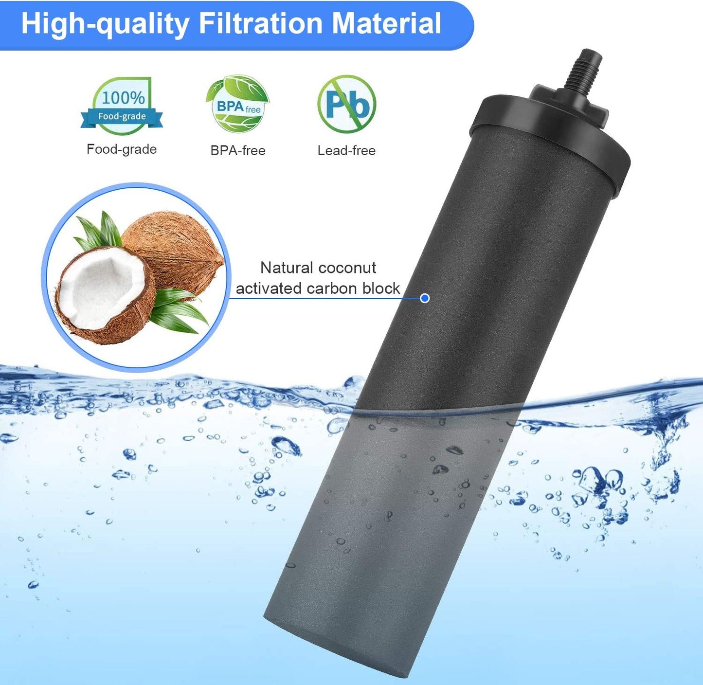 PF-2 Fluoride Filters + Black Carbon Filtration Elements for Berkey Water Filters